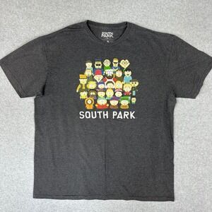 South Park Comedy Central Men XL Graphic T-Shirt Charcoal Gray Cast 2017